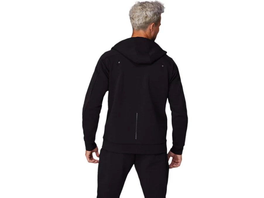 ASICS Men's Performance Black Mobility Knit Full Zip Hoodie for Active Wear
