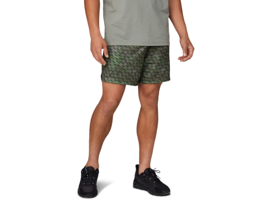 ASICS Men's 7-Inch Knit Training Shorts in Lichen Green - Lightweight Workout Running Gym Shorts