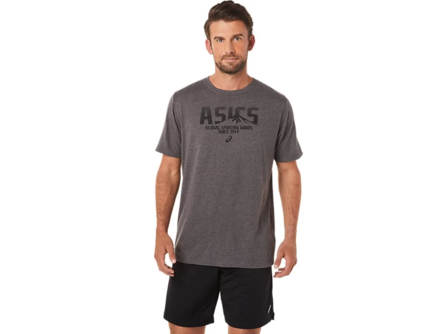 ASICS 1977 MTN Unisex Dark Grey Heather Vintage T-Shirt Retro Athletic Tee