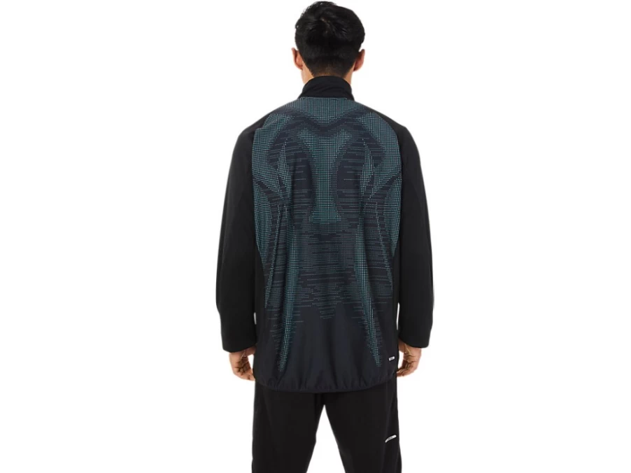 ASICS Men's Actibreeze Jacquard Jacket - Performance Black Lightweight Athletic Running Jacket
