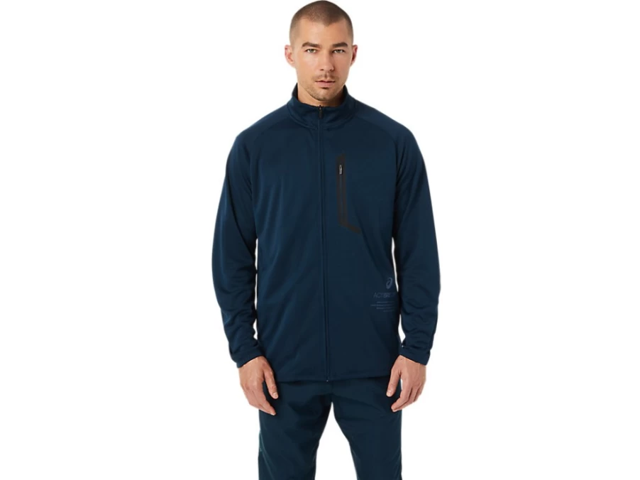 ASICS Men's Actibreeze Jacquard Jacket - French Blue Lightweight Performance Running Jacket