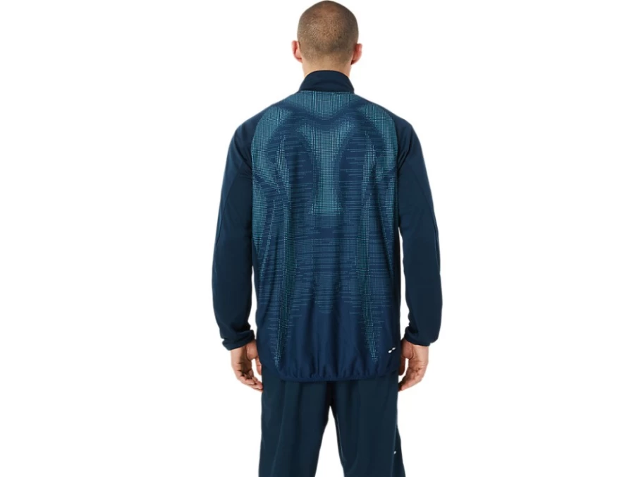 ASICS Men's Actibreeze Jacquard Jacket - French Blue Lightweight Performance Running Jacket