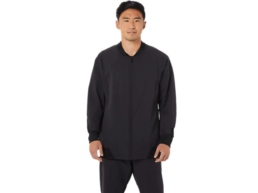 ASICS Men's Performance Black Hybrid Jacket - Lightweight & Versatile Outerwear