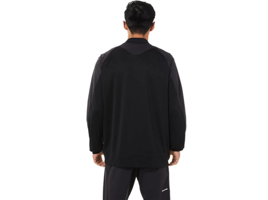 ASICS Men's Performance Black Hybrid Jacket - Lightweight & Versatile Outerwear