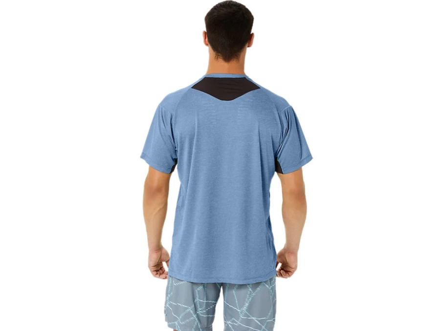 ASICS Men's Gel-Cool Grand Shark Heather Short Sleeve Running Top