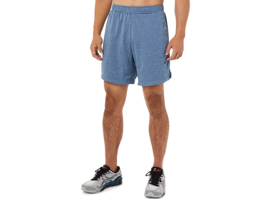 ASICS Men's 7-Inch Shorts in Grand Shark Heather - Quick-Dry Athletic Running Shorts