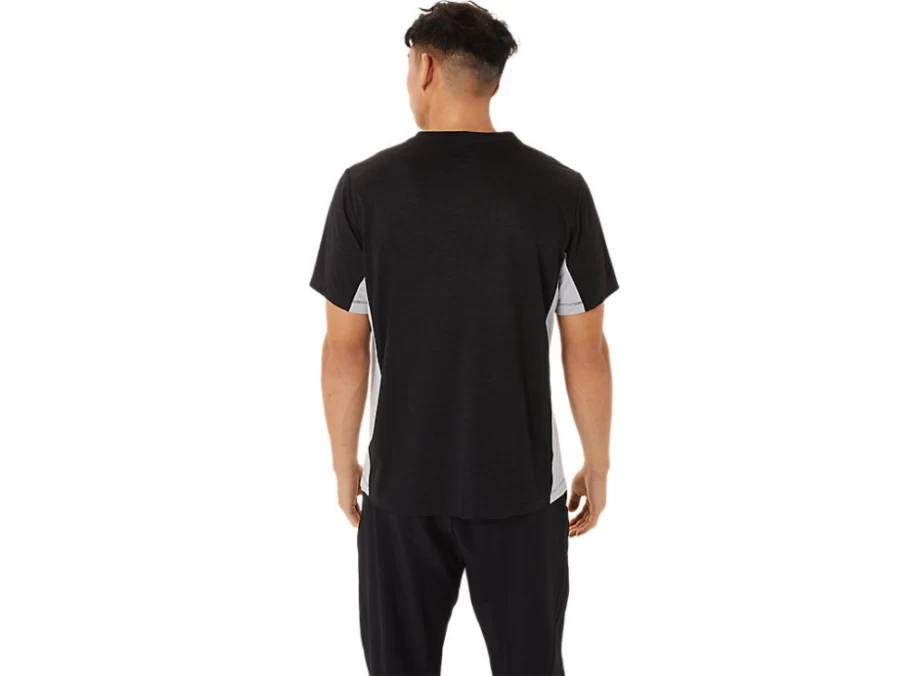 ASICS Men's M Train Sana Short Sleeve T-Shirt in Performance Black/Sheet Rock
