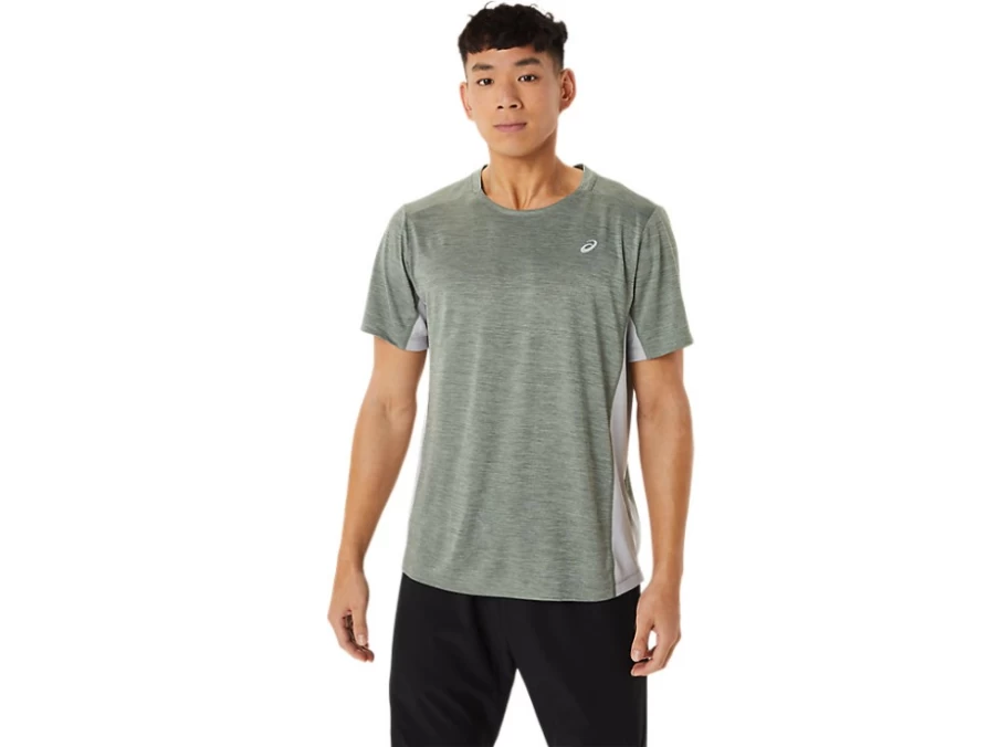 ASICS Men's M Train Sana Short Sleeve T-Shirt - Lichen Green/Piedmont Grey