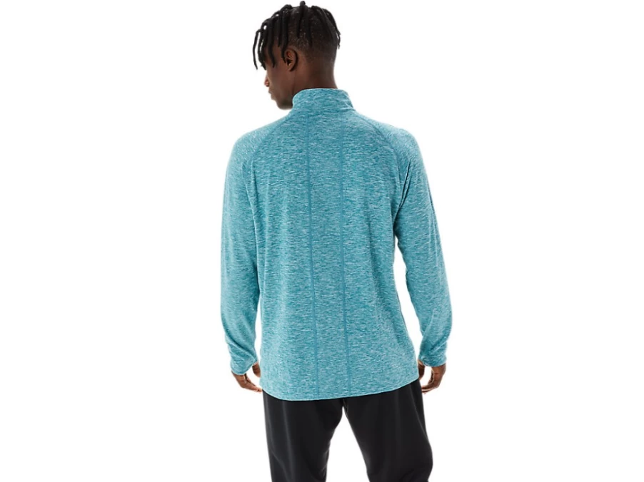 ASICS Men's Train Sana 1/2 Zip Pullover in Velvet Pine Heather - Performance Running Top