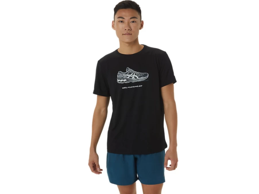 ASICS Men's Performance Black Shoe Graphic Short Sleeve T-Shirt