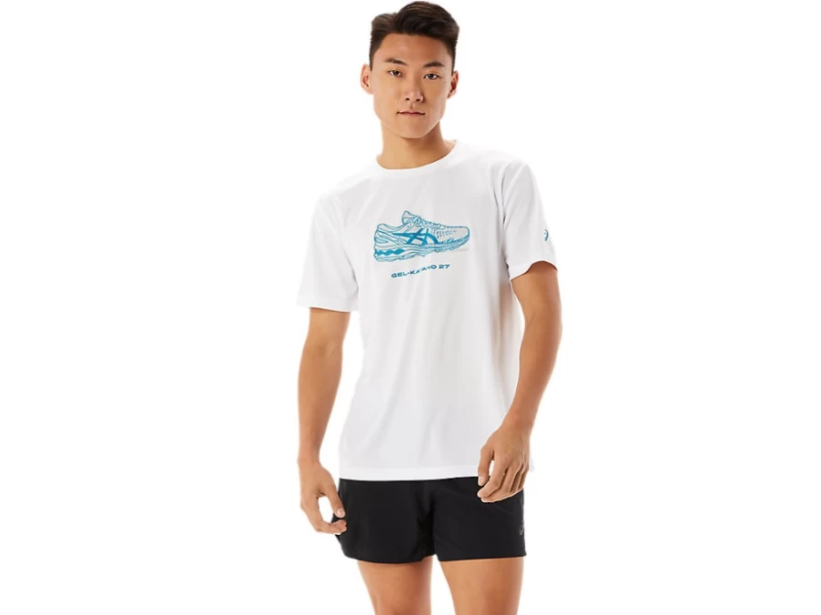 ASICS Men's Brilliant White Shoe Graphic Short Sleeve T-Shirt
