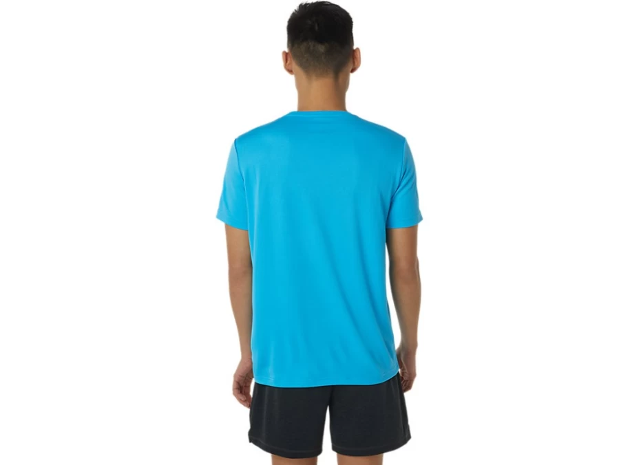 ASICS Men's Digital Aqua Graphic SS TEE Shirt with Shoe Design