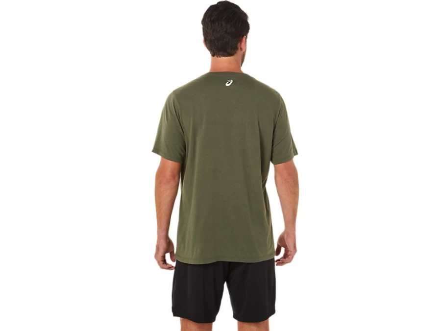 ASICS Unisex Olive Canvas 1977 Sportswear Vintage Tee - Retro Athletic T-Shirt