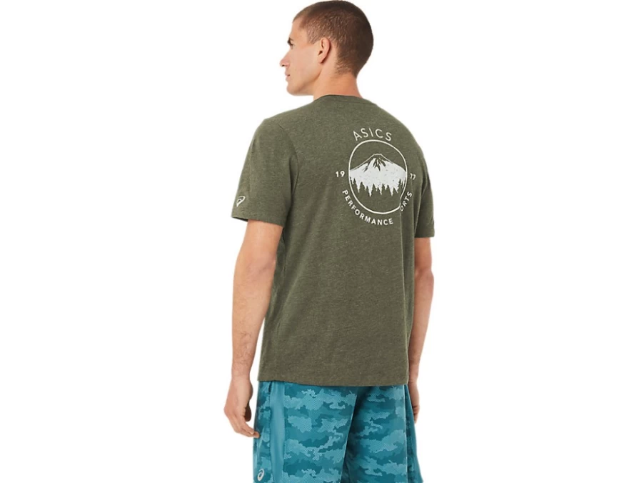 ASICS Men's 1977 Mountain Pocket T-Shirt in Olive Canvas - Vintage Style Tee