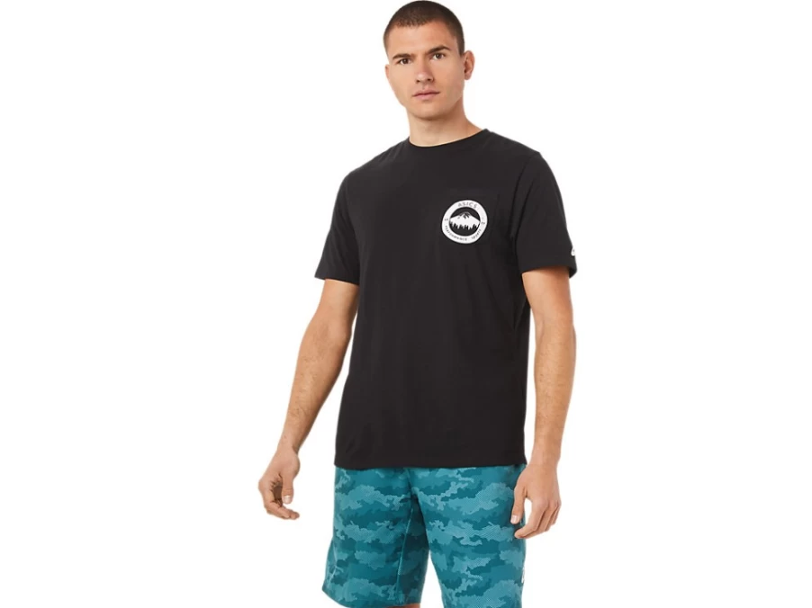 ASICS Men's 1977 Mountain Pocket T-Shirt in Performance Black - Vintage Athletic Tee