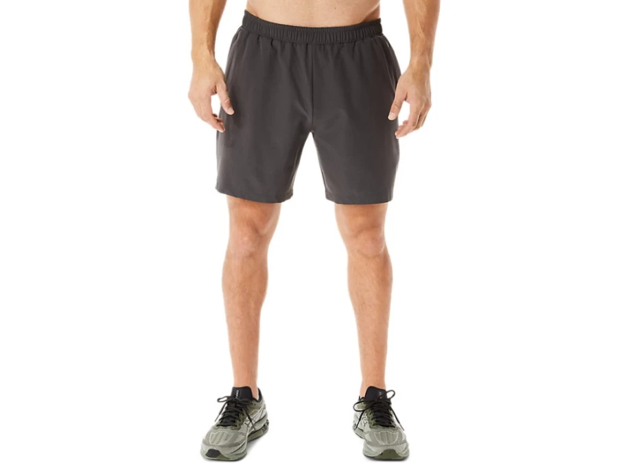 ASICS Men's 7-Inch Obsidian Grey Woven Shorts