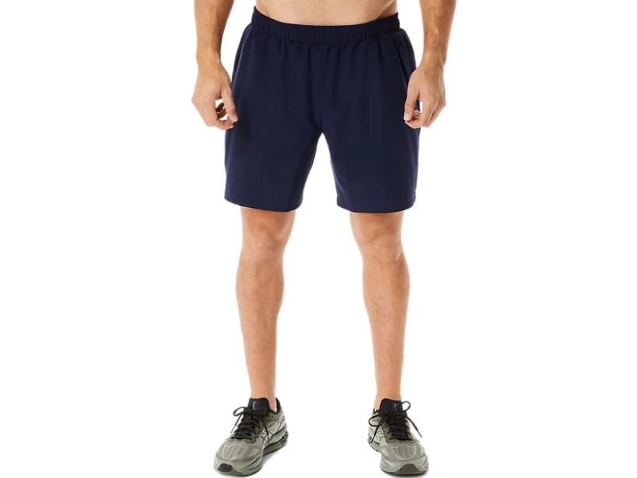 ASICS Men's 7-Inch Woven Shorts in Midnight - Lightweight Comfort for Active Wear