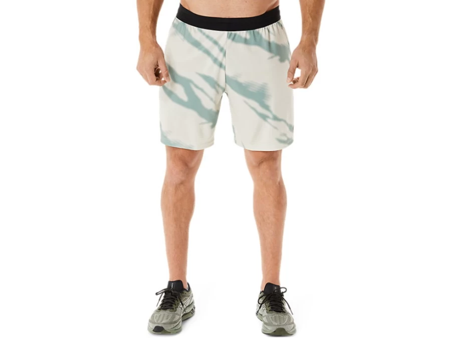 ASICS Men's Smoke Grey/Slate Grey All Over Print Seasonal Shorts