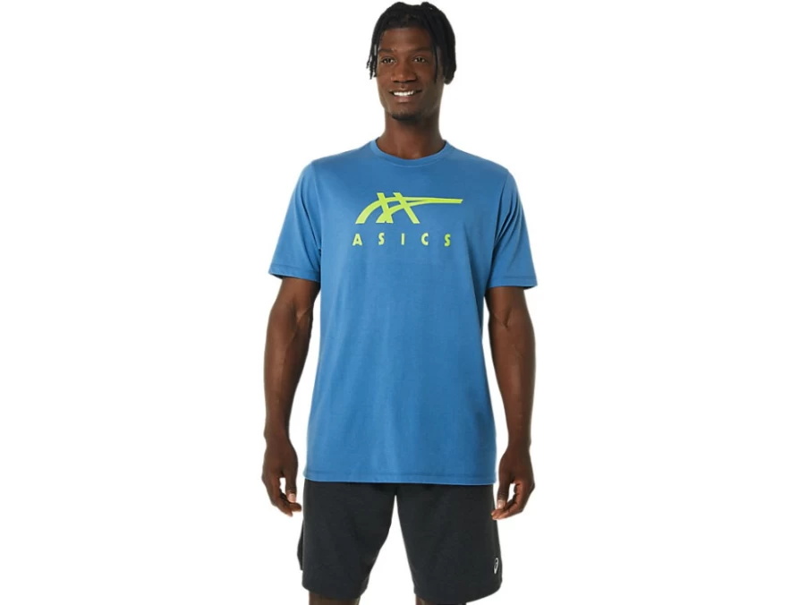 ASICS Unisex Azure Stripe Short Sleeve T-Shirt | Lightweight Comfort Tee