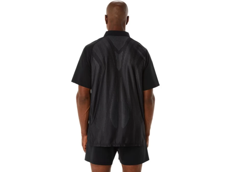 ASICS Men's Actibreeze Jacquard Polo Shirt in Performance Black - Moisture-Wicking & Breathable Performance Top