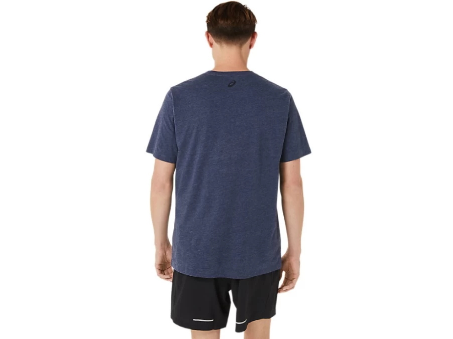 ASICS Men's Peacoat Heather SS SPIRAL A Track and Field T-Shirt