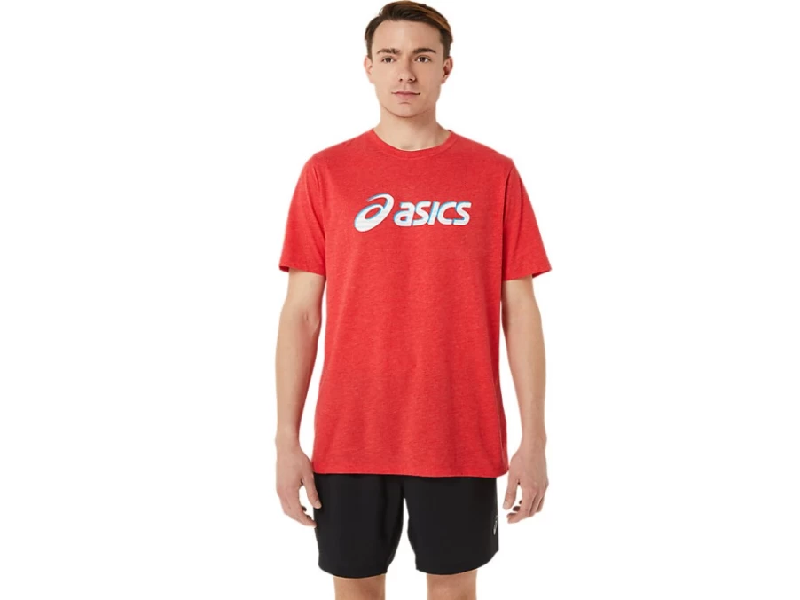 ASICS Men's STANDOUT FOURTH SS TEE Classic Red Heather Short Sleeve Shirt