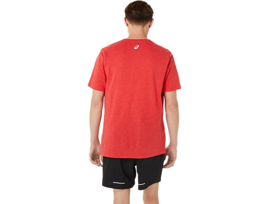 ASICS Men's STANDOUT FOURTH SS TEE Classic Red Heather Short Sleeve Shirt