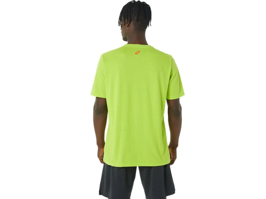 ASICS Men's Lime Zest Long Sleeve Abstract Logo T-Shirt