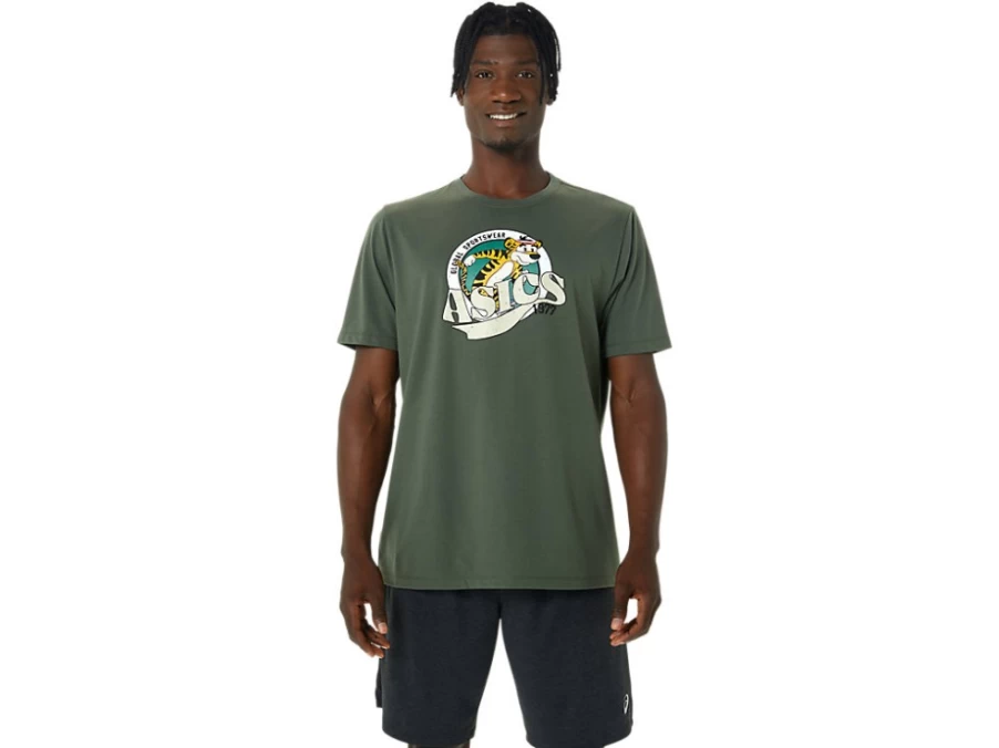 ASICS Men's Heritage 1977 Olive Canvas T-Shirt