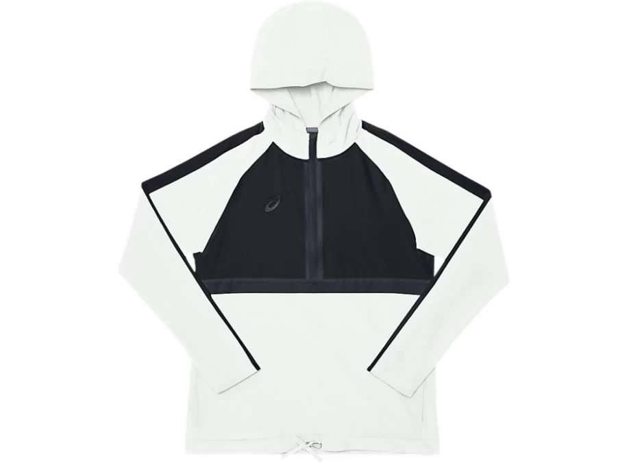 ASICS Women's Black/White Stretch Woven Track Top - Lightweight Athletic Jacket