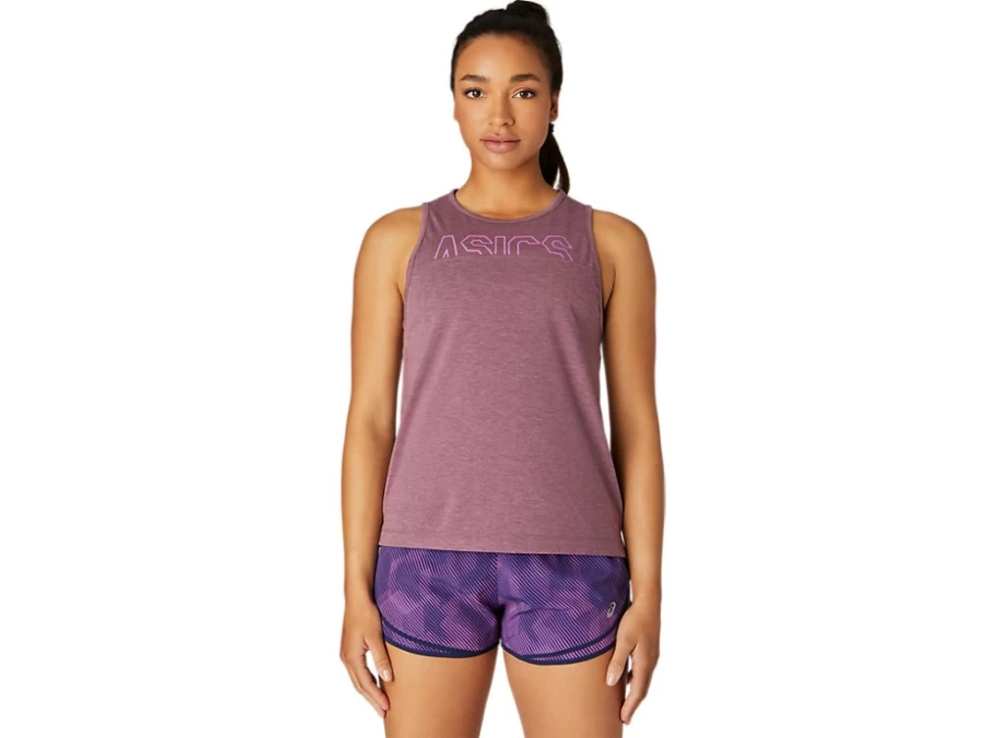 ASICS Women's Grape Heather Muscle Tank Top – Lightweight Workout & Running Shirt