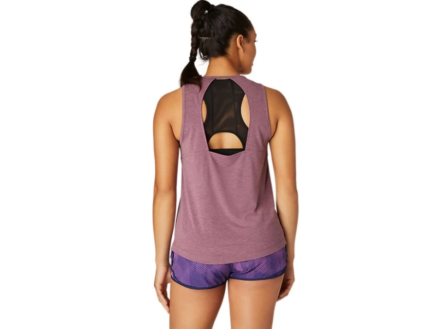 ASICS Women's Grape Heather Muscle Tank Top – Lightweight Workout & Running Shirt