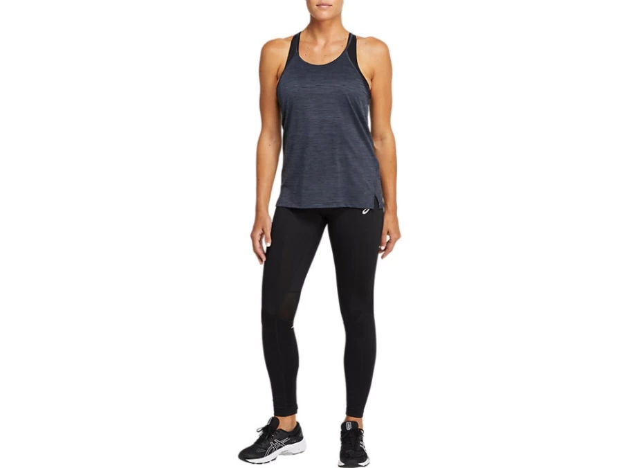 ASICS Women's Performance Black Spacedye Strappy Tank Top for Athletic Wear
