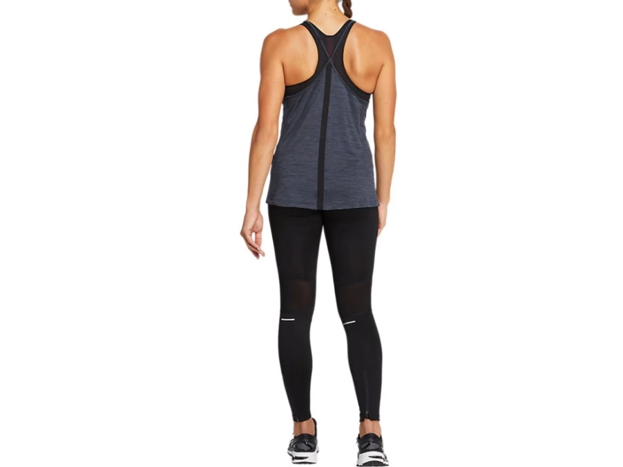 ASICS Women's Performance Black Spacedye Strappy Tank Top for Athletic Wear