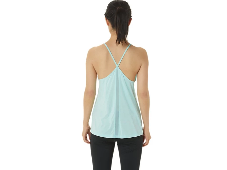 ASICS Women's Clear Blue Spacedye Strappy Tank Top - Lightweight Workout Shirt