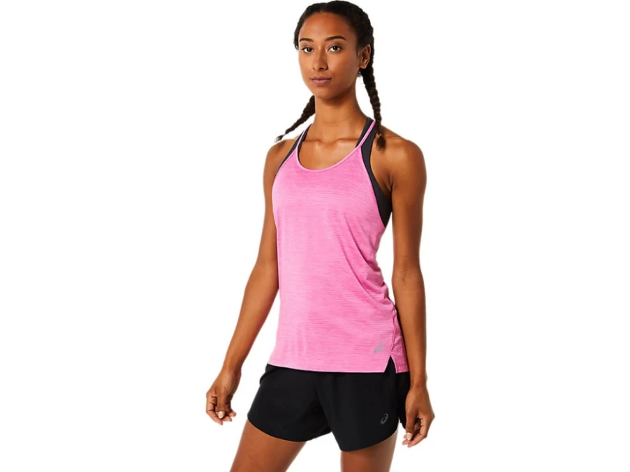 ASICS Women's Dragon Fruit Spacedye Strappy Tank Top – Lightweight Workout & Running Shirt