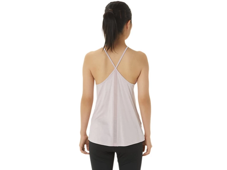 ASICS Women's Strappy Tank Top - Barely Rose Spacedye Athletic Workout Shirt