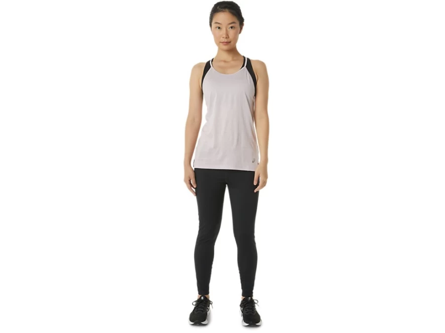 ASICS Women's Strappy Tank Top - Barely Rose Spacedye Athletic Workout Shirt