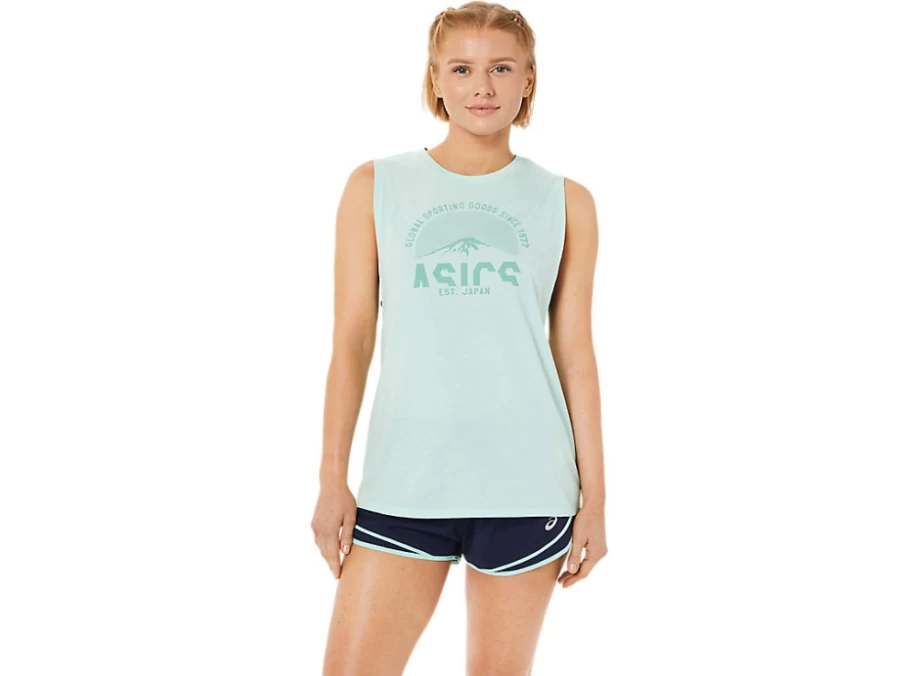 ASICS Women's Fresh Ice Heather Muscle Tank Top for Mountain Workouts