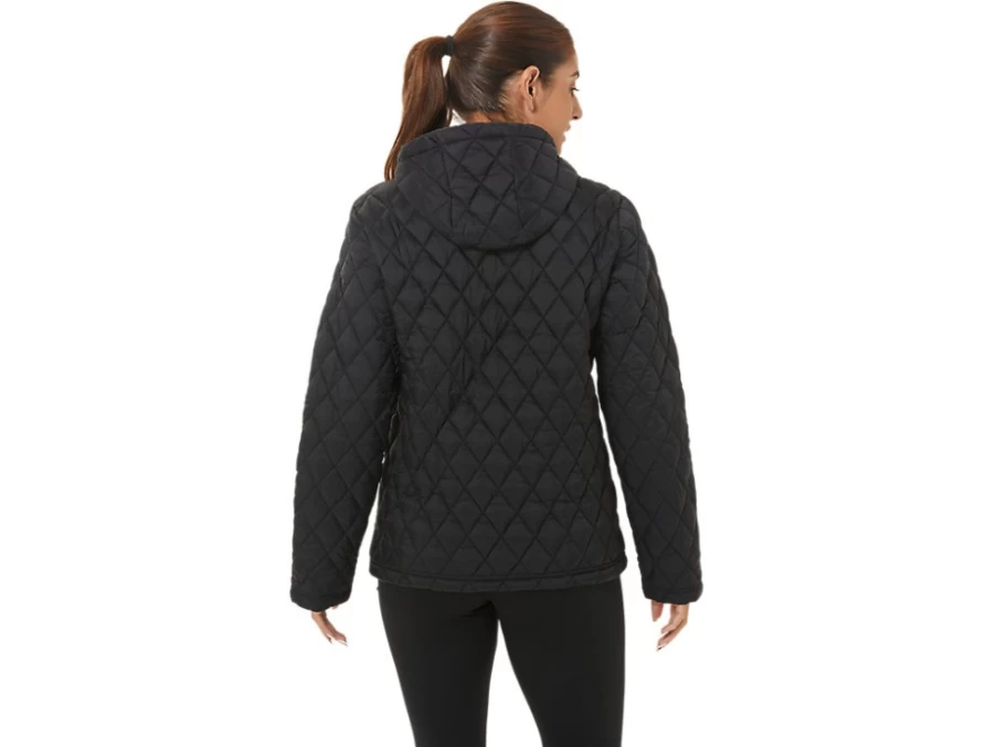 ASICS Women's Performance Insulated Jacket - Weatherproof, Lightweight for Outdoor Activities - Performance Black/Soft Sky