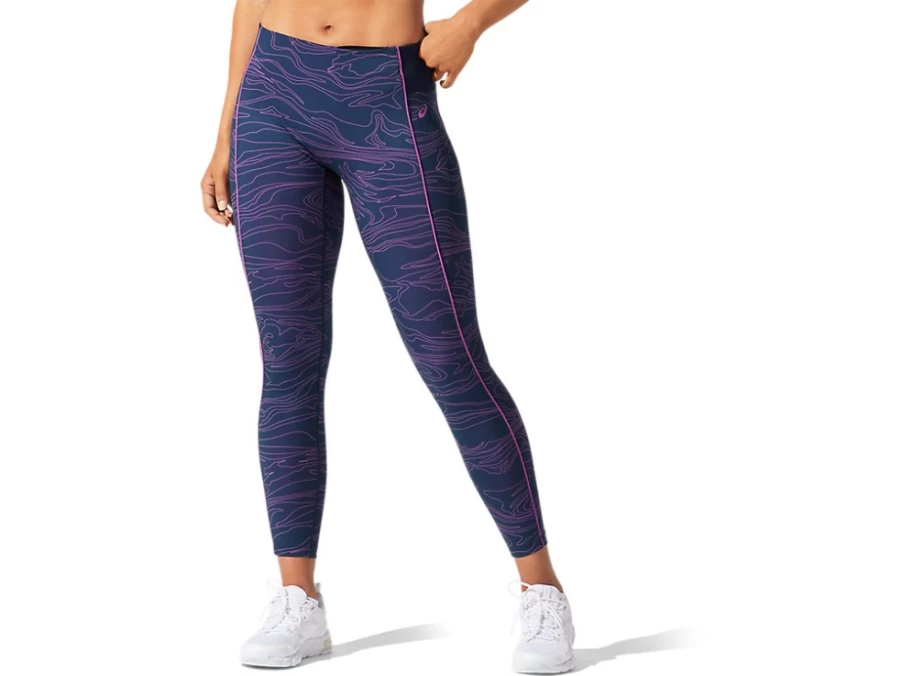 ASICS Women's French Blue/Digital Grape Piping Graphic Tight Running Leggings