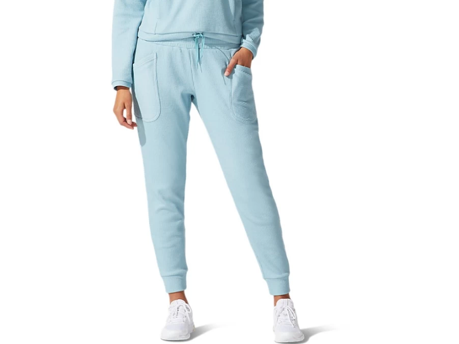 ASICS Women's Smoke Blue Soft Stretch Sweatpants - Comfortable Athletic Joggers