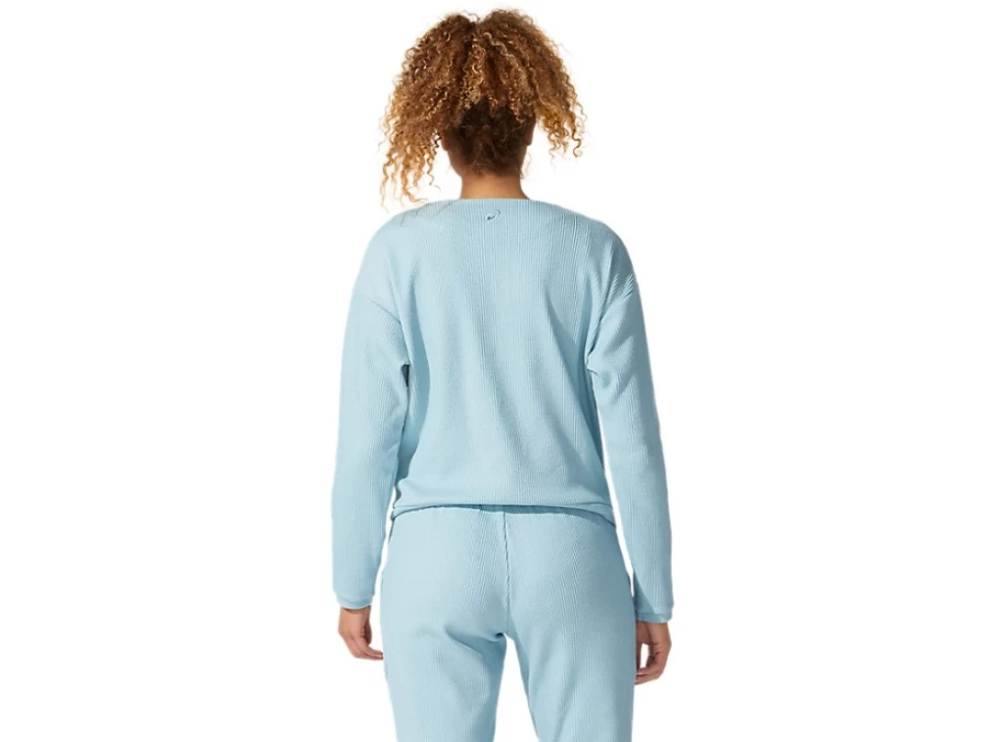 ASICS Women's Smoke Blue Soft Stretch Sweat Top - Comfortable Athletic Pullover