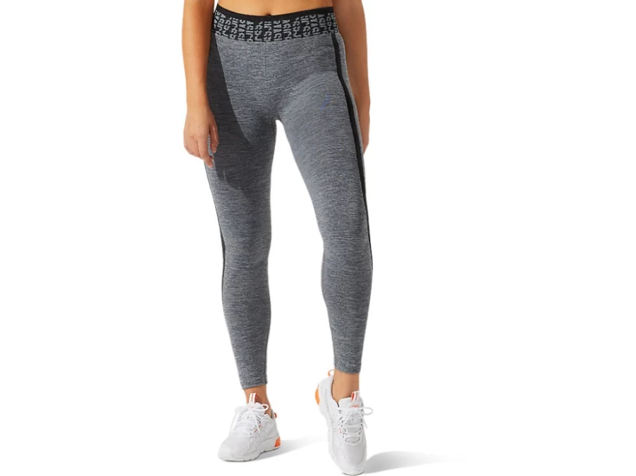 ASICS Women's Cropped Seamless Tight in Performance Black/Graphite Grey - Lightweight Workout Leggings