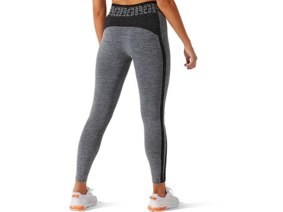 ASICS Women's Cropped Seamless Tight in Performance Black/Graphite Grey - Lightweight Workout Leggings