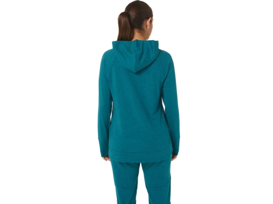 ASICS Women's Velvet Pine Spacedye Tech PO Hoodie - W TECH PO Sweatshirt