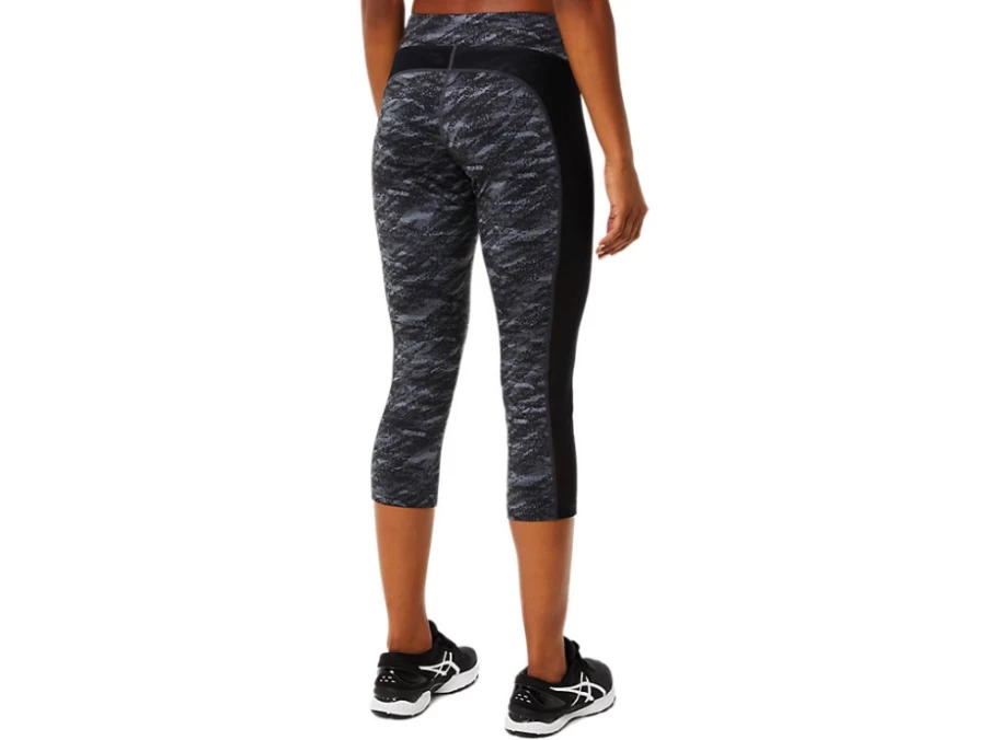 ASICS Women's Kate Pocket Capri Pants - Grey Multi Athletic Shorts for Running & Training