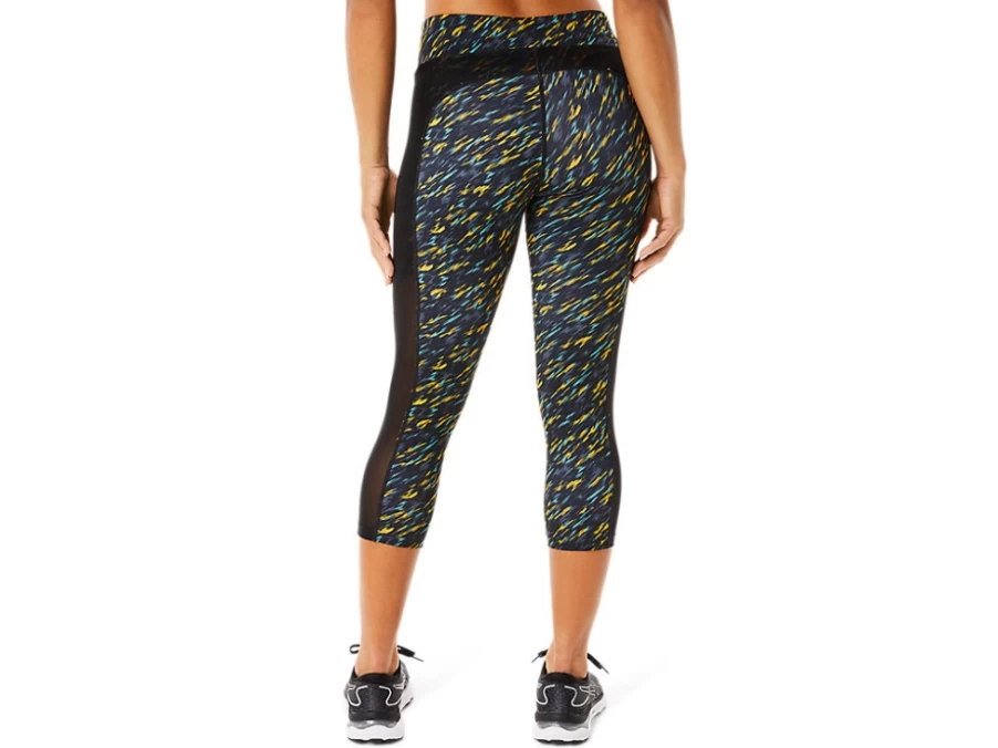 ASICS Women's Kate Pocket Capri Pants - Night Shade/Sage Print Athletic Shorts