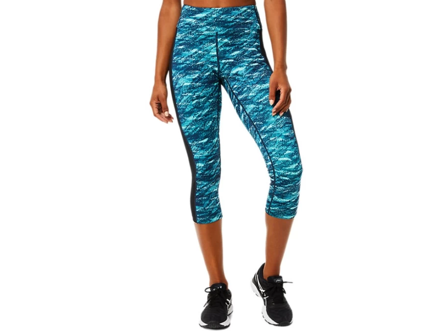 ASICS Women's Kate Pocket Capri Pants in Peacoat/Fresh Ice Multi