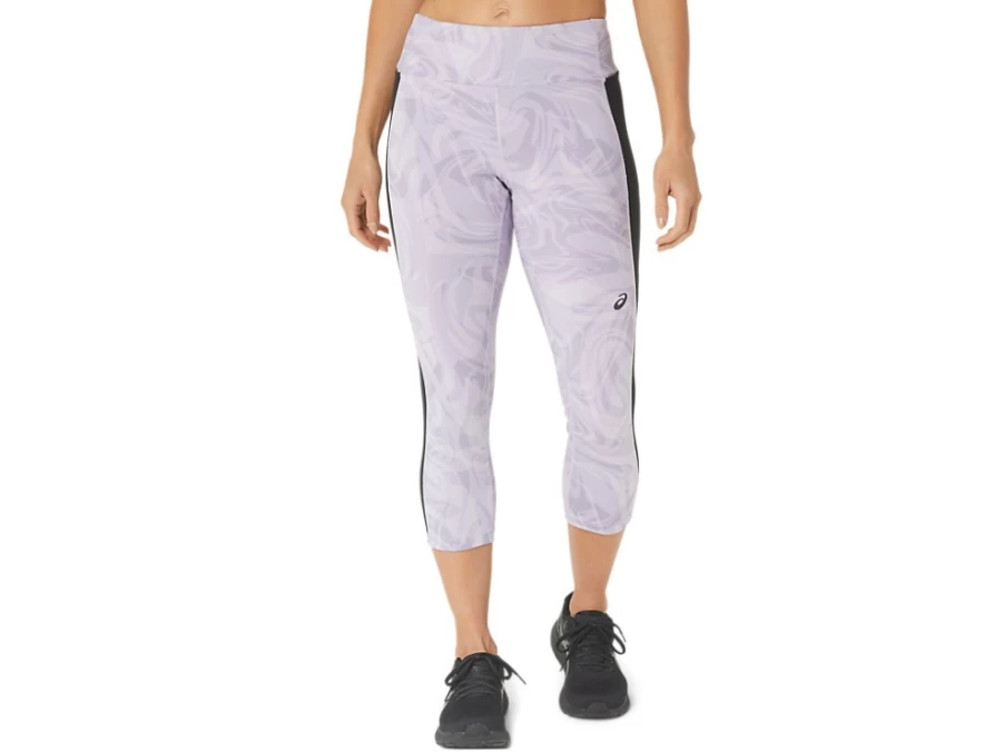 ASICS Women's Kate Pocket Capri Pants in Dusk Violet/Sumi Drop - Lightweight Running Shorts for Women